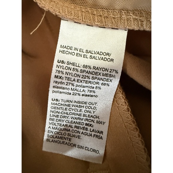 Chicos So Slimming Flare Pants Size 6 (0.5 ) Camel Tan Sailor Buttons Stretch - Picture 10 of 10